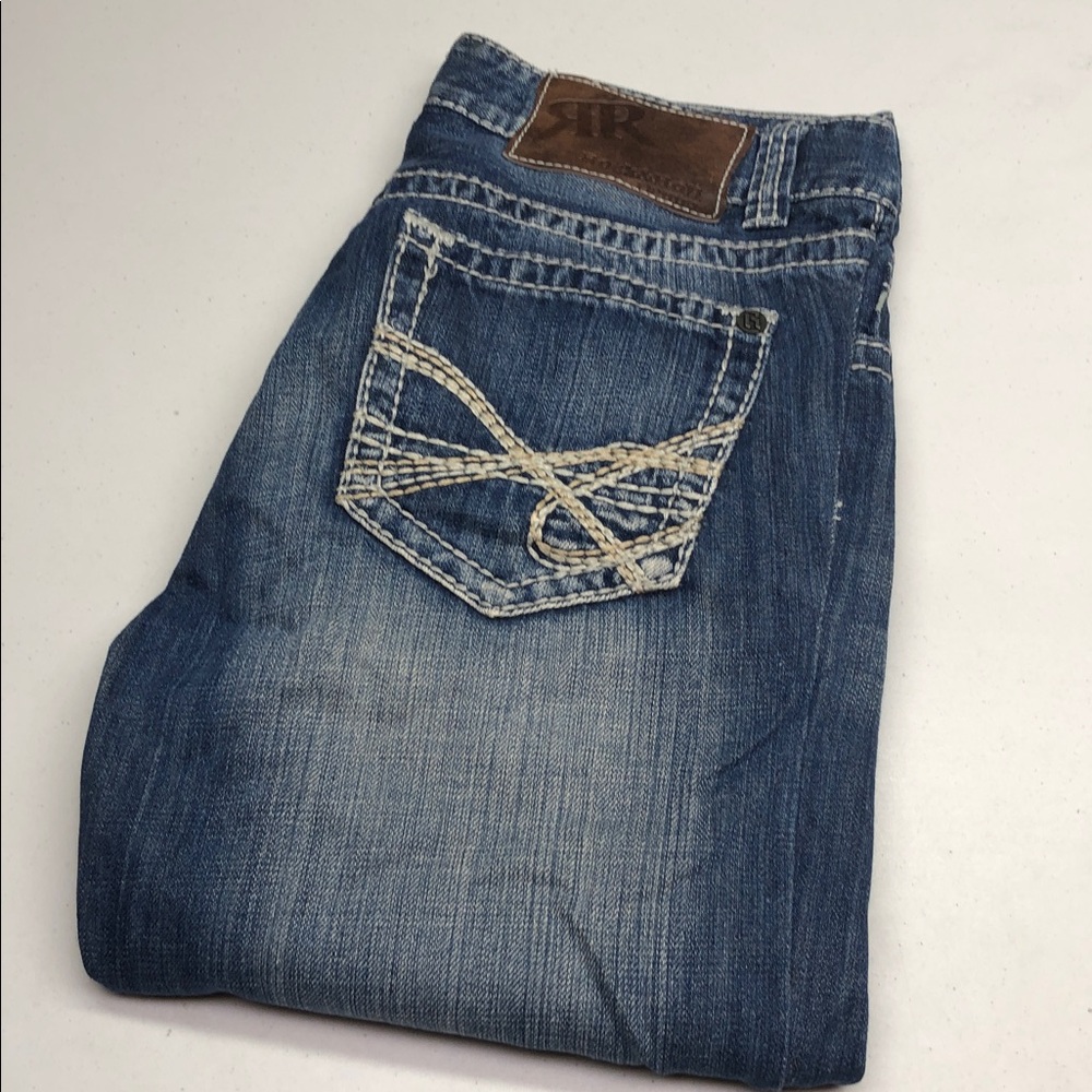 MENS ROCK & ROLL COWBOY RELAXED STRAIGHT JEANS 34x32 ⭐️